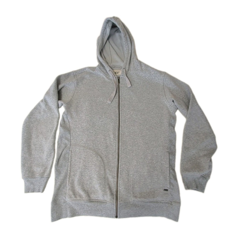 Ugg Full Zip Hoodie Sweatshirt Mens L Gray Fleece Lined Active Athletic Casual